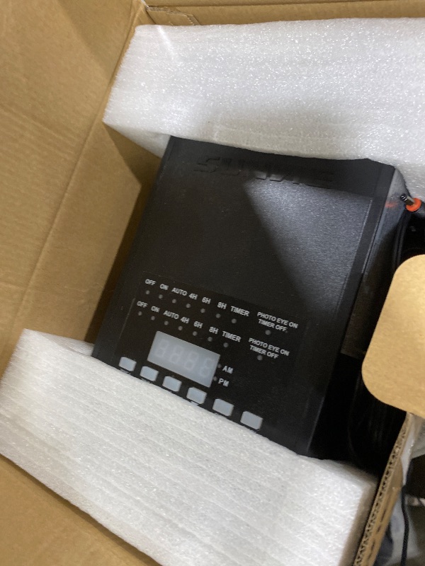 Photo 1 of SUNVIE 300W Low Voltage Landscape Transformer with 2 Independent Control Output Landscape Lighting Transformer with Timer and Photocell Sensor 120V AC to 12/14V AC Weatherproof Low Voltage Transformer