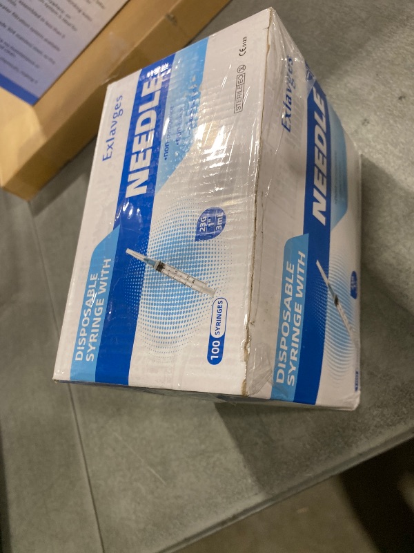 Photo 1 of 100 Pack Disposable 3ml/cc Lab Syringes with 23Ga 1 Inch Needle Luer Lock, Individually Sealed Packed