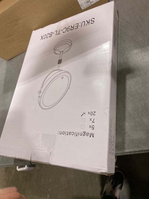 Photo 1 of Erlingeryi 9" Magnifying Mirror with Lights 20X, Height Adjustable Lighted Makeup Mirror with Magnification, 5000mAh Rechargeable Battery, Dimmable, 3 Lighting Colors, Black