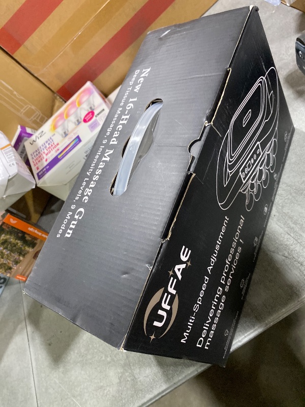 Photo 1 of UFFAE 16-Head Massage Gun, Deep Tissue Percussion Massager with 9 Modes & 9 Intensities, 2600mAh Battery Back Bassager for Pain Relief Deep Tissue for Muscle Pain Relief in Back, Legs, Shoulders