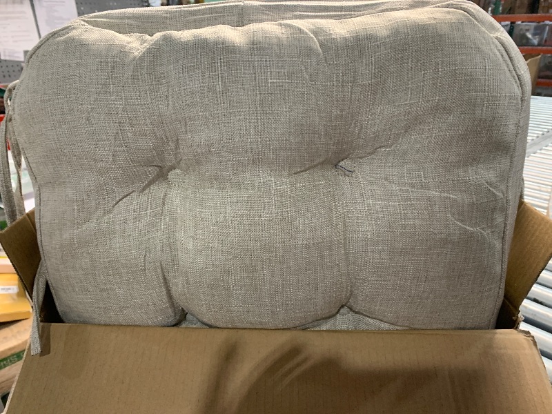 Photo 1 of ***(PARTIAL SET/ USED)***IASEAHK Chair Cushions, Memory Foam Dining Chair Cushions, Tufted Indoor Chair Pads, Set of 4, 16.5' x 16.5' x 3.5', Beige