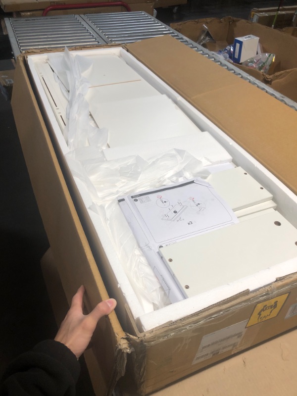 Photo 1 of *******************Missing 3 drawer faces***************
Jocoevol White Dresser 7 Drawer Dresser for Bedroom, Modern Fluted Dresser with Solid Wood Legs, Long Double Wooden Dresser Large Chest of Drawers for Living Room, Entryway, Hallway (Wood Fluted)