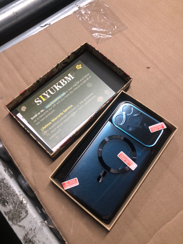 Photo 1 of [Full Camera Protection& Mechanical Lock]Magnetic Privacy Case for iPhone 15 Pro Max[Compatible with MagSafe][CD Metal Ring] Full Body Shockproof Metal Bumper, 9H Anti Peeping Glass Cover-Black