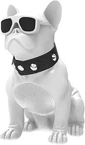 Photo 1 of ***(PARTS ONLY/ NON FUNCTIONAL)***French Bulldog Bluetooth Speaker – Portable Speaker with Rechargeable Battery and FM Radio – Includes Stylish Dog Collar (White)