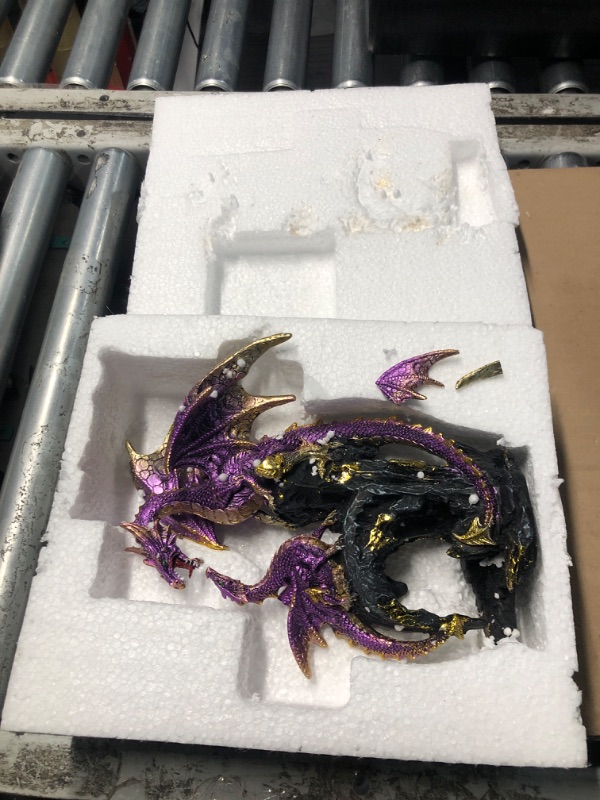 Photo 1 of ***MINOR DAMAGES ON ITEM**
Pacific Giftware Royal Purple Dragon Family Collectible Figurine 9 Inch Tall