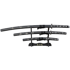 Photo 1 of (used)(missing stand) Snake Eye Tactical 3-Piece Sword Set with Display Stand
