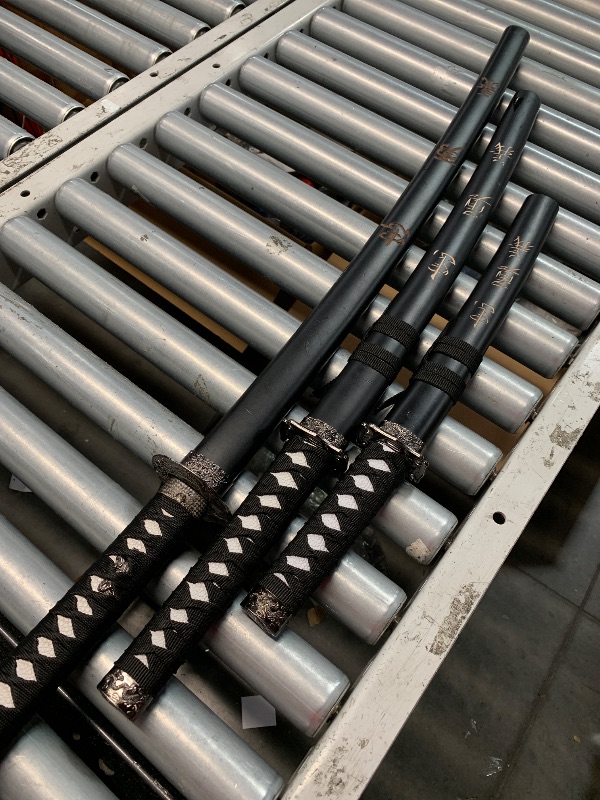 Photo 1 of (used)(missing stand) Snake Eye Tactical 3-Piece Sword Set with Display Stand