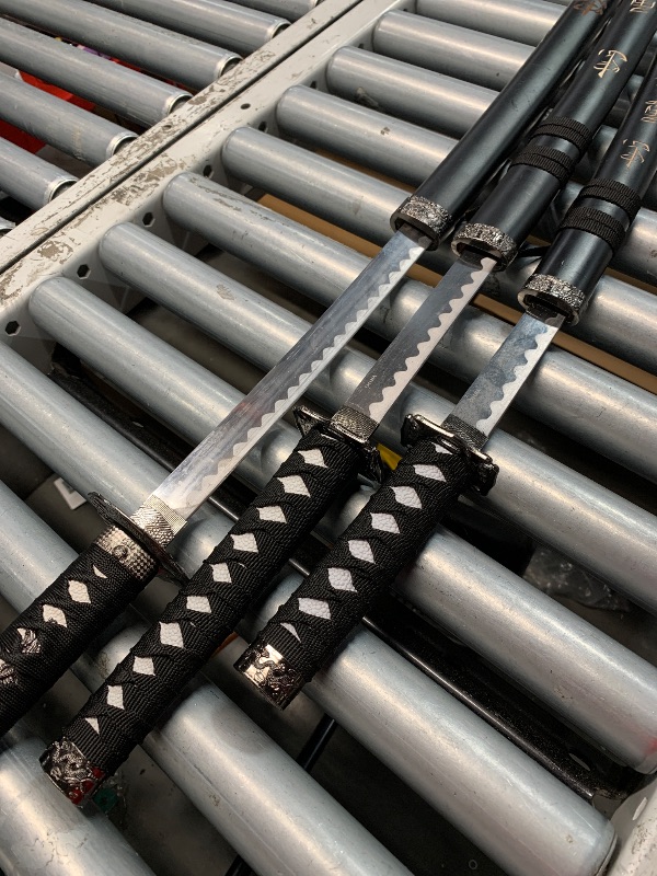 Photo 1 of (used)(missing stand) Snake Eye Tactical 3-Piece Sword Set with Display Stand