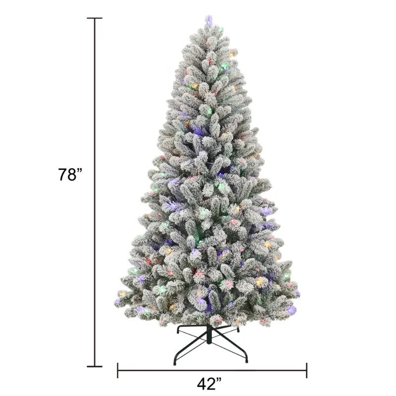 Photo 1 of ***FACTORY SEALED*** Holiday Time 253T24006 6.5Ft Pre-Lit Flocked Frisco Pine Artificial Christmas
