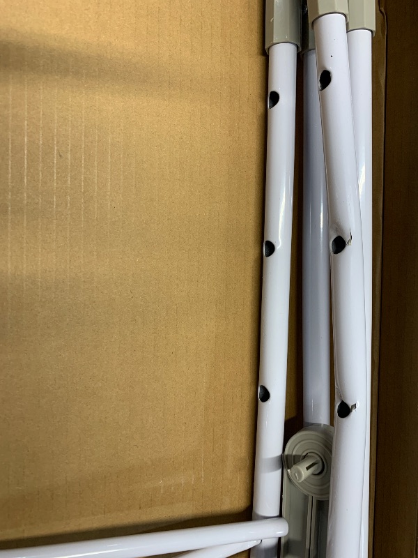 Photo 1 of *USED BENT*Honey-Can-Do Heavy-Duty Foldable Laundry Drying Rack – Portable Shoes & Clothes Rack for Indoor & Outdoor Use, Space-Saving Design, Easy to Fold Gullwing Design, Sturdy Metal, 50lb. Capacity, White