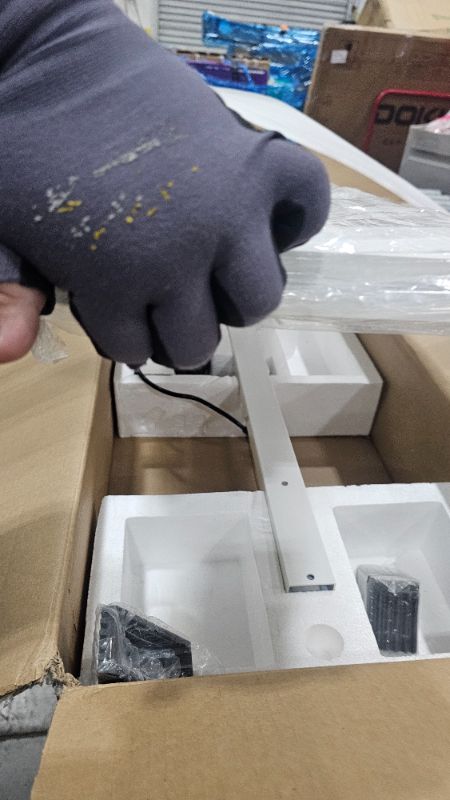 Photo 1 of ***PARTS ONLY***SMUG Standing Desk, Adjustable Height Electric Sit Stand Up Down Computer Table, 55x24 Inch Ergonomic Rising Modern Lift Motorized Gaming Desktop Workstation for Work Home Office - White