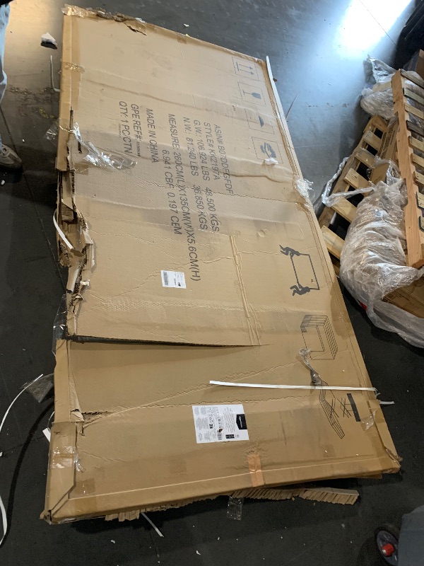 Photo 1 of Amazon Basics Glass Dry-Erase Board, Magnetic Frameless Whiteboard, 96W" x 48