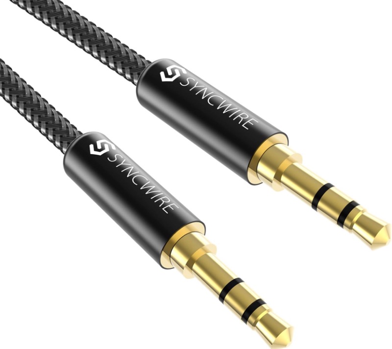 Photo 1 of ***STOCK PHOTO FOR REFERENCE ONLY***  Syncwire 3.5mm Nylon Braided Aux Cable (3.3ft/1m,Hi-Fi Sound), Audio Auxiliary Input Adapter Male to Male Cord for Headphones, Car, Home Stereos, Speaker, iPhone, iPad, iPod, Echo & More – Black
