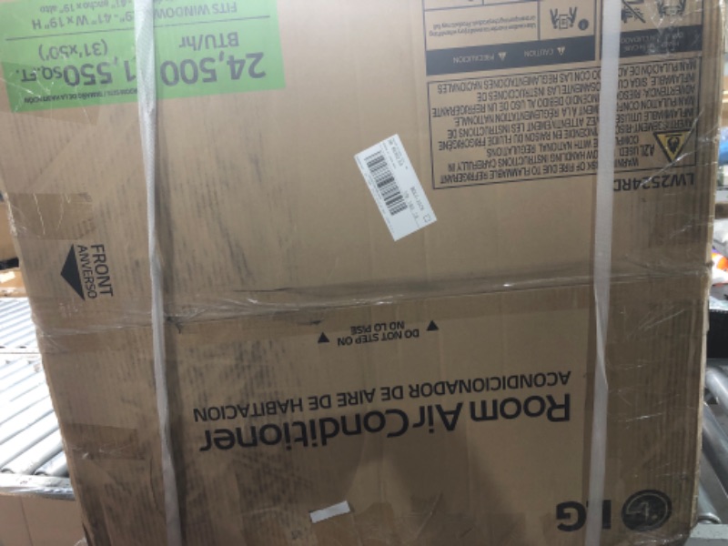 Photo 1 of ***FACTORY SEALED*** CAN'T TEST***LG 24,500 BTU Window Air Conditioner, 230V, Cools 1,560 Sq.Ft. (39' x 40' Room Size), Quiet Operation, Electronic Control with Remote, 3 Cooling & Fan Speeds, Auto Restart, White