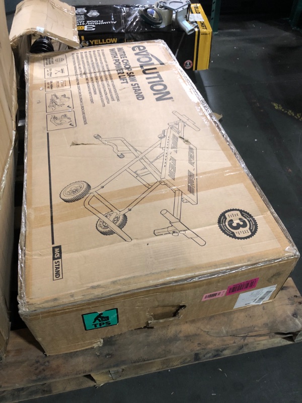 Photo 1 of ***FACTORY SEALED***Evolution MCSSTAND | Mitering Chop Saw Stand with Powerlift Assist | Heavy-Duty Steel Frame | All-Terrain Wheels | Compatible with Evolution S14MCS, S355MCS, S355CPSL, S14CPS, S15CPS | Gas-Strut Lift