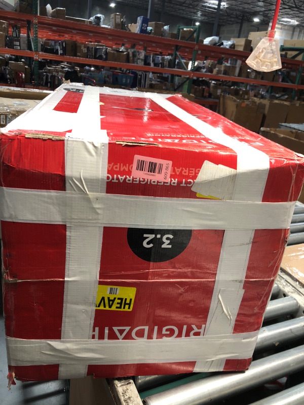 Photo 1 of ***FACTORY SEALED******UNABLE TO TEST NEED TO STAND 24HOURS ***Frigidaire Retro Compact Fridge with Chiller, 3.2 cu ft Countertop Fridge with Built-In Bottle Opener, Compact Refrigerator for Office, Bedroom, Dorm Room or Cabin - 16.5"D x 19"W x 31"H (Red)