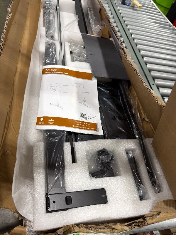 Photo 1 of ***SEE NOTES***
Veken 63"×27.6" Adjustable Standing Desk with Drawers, Ergonomic Computer Desk with Monitor Shelf, Home Office Desk for Work, Study, Gaming, Writing, Brown