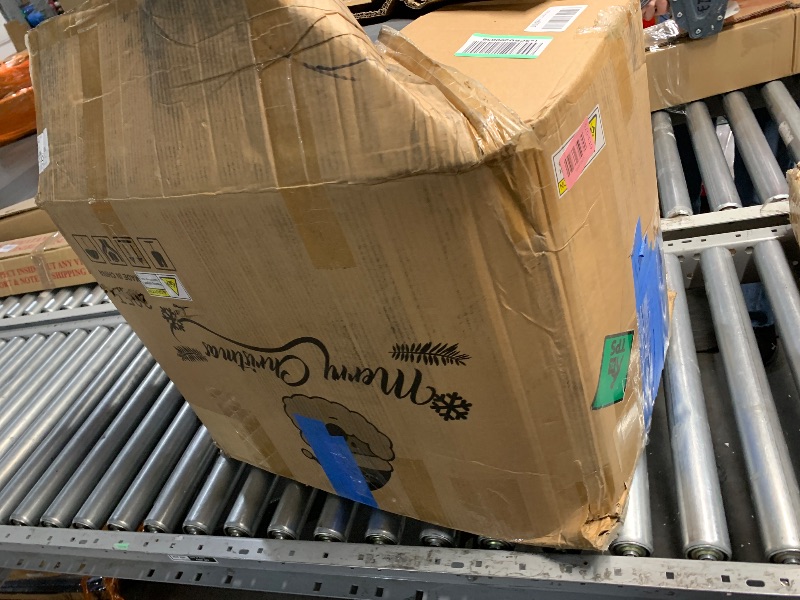 Photo 2 of SYMMKI 20FT Upgraded Santa Inflatable Outdoor with LED Light, Huge Blow up Santa Claus Decorations with Blower for Giant Christmas Yard Decorations Outdoor Lawn Party