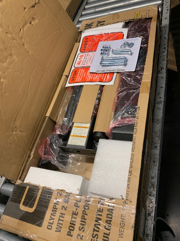 Photo 1 of CAP Barbell 160 lb Economy Olympic Plate Set with Compact Plate Rack & Barbell Storage | 4 Weight Posts + 2 Barbell Holders