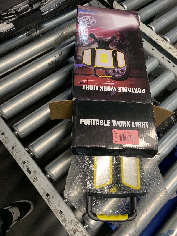 Photo 1 of (center light does not work) Yzoni Rechargeable Work Light, 30W 3000Lumen LED Work Light with 5 Modes, Battery Powered Magnetic Lights