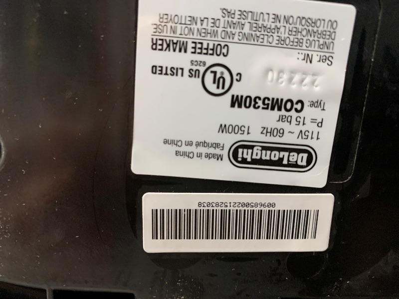 Photo 1 of De'Longhi All-in-One Combination Coffee Maker & Espresso Machine + Advanced Adjustable Milk Frother for Cappuccino & Latte + Glass Coffee Pot 10-Cup, COM532M black