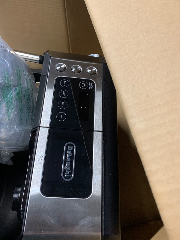 Photo 1 of De'Longhi All-in-One Combination Coffee Maker & Espresso Machine + Advanced Adjustable Milk Frother for Cappuccino & Latte + Glass Coffee Pot 10-Cup, COM532M black