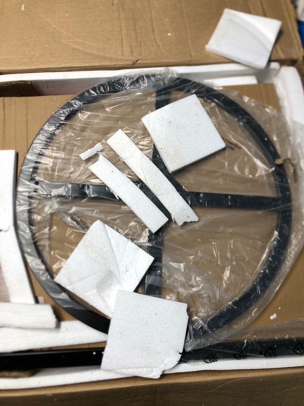 Photo 1 of ***PARTS ONLY**LITTLE TREE Round Dining Table for 4-6 People, 47 Inches Dining Room Table with Wooden Pedestal Base, Brown Dinner Tables, Circle Kitchen Tables for Dining Room, Kitchen, Living Room(Table Only)