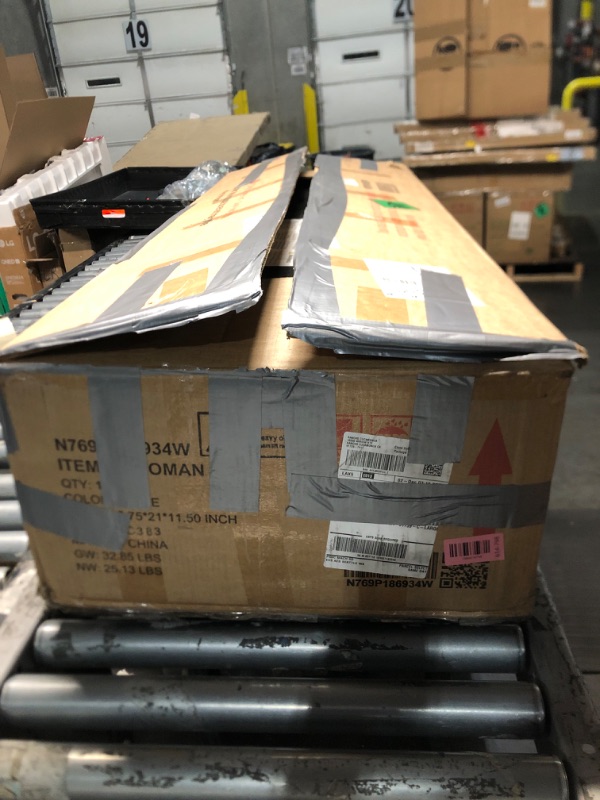 Photo 1 of Christopher Knight Home Boucle Ottoman, Rectangular Ottoman Bench, Foot Rest Bench, 60.25" Long Side Stool, Soft Seating, Upholstered Foot Stool for Living Room, Entryway and Bed Room, 250lbs Gray