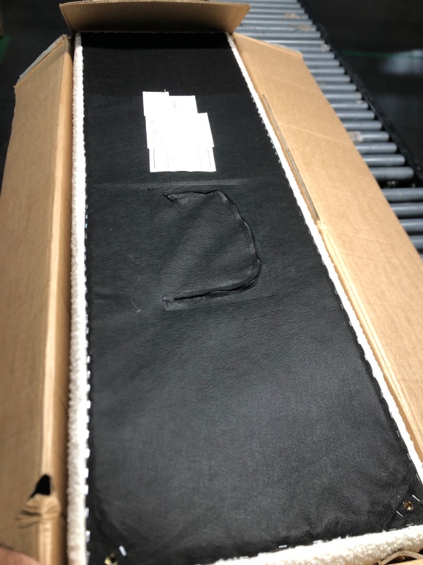 Photo 3 of Christopher Knight Home Boucle Ottoman, Rectangular Ottoman Bench, Foot Rest Bench, 60.25" Long Side Stool, Soft Seating, Upholstered Foot Stool for Living Room, Entryway and Bed Room, 250lbs Gray