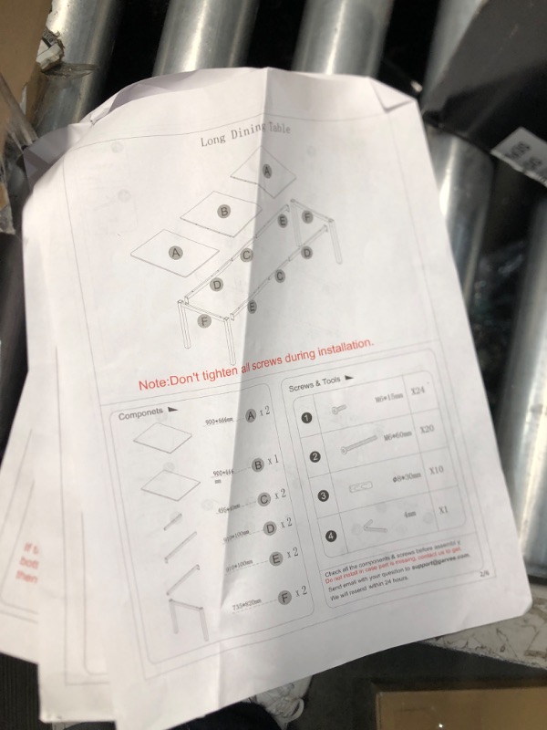 Photo 1 of 79" Large Dining Table for 6–8 People | 0.6" Thick Wooden Top | Sturdy Metal Legs | Family-Safe Rounded Corners | Spacious Long Kitchen & Living Room Table for Home Gatherings, Farmhouse Style