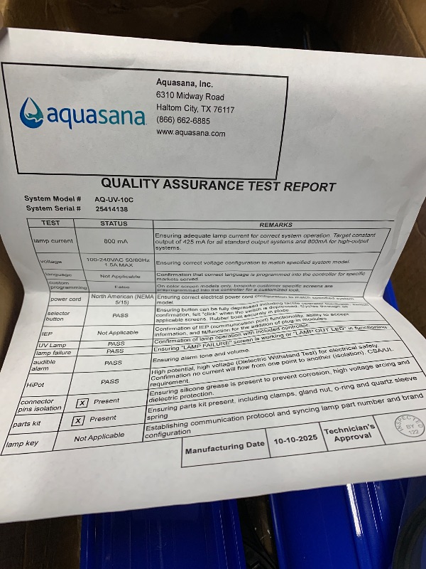 Photo 1 of ***(USED/ UNABLE TO TEST ITEM/ UNKNOWN IF MISSING PARTS)***Aquasana Whole House Water Filter System | 1,000,000 Gallons | Salt-Free Softener Alternative | UV, Carbon & KDF | Tackles up to 99.99% Chlorine, Bacteria, Viruses, Cysts & Scale | EQ-1000-AST-UV