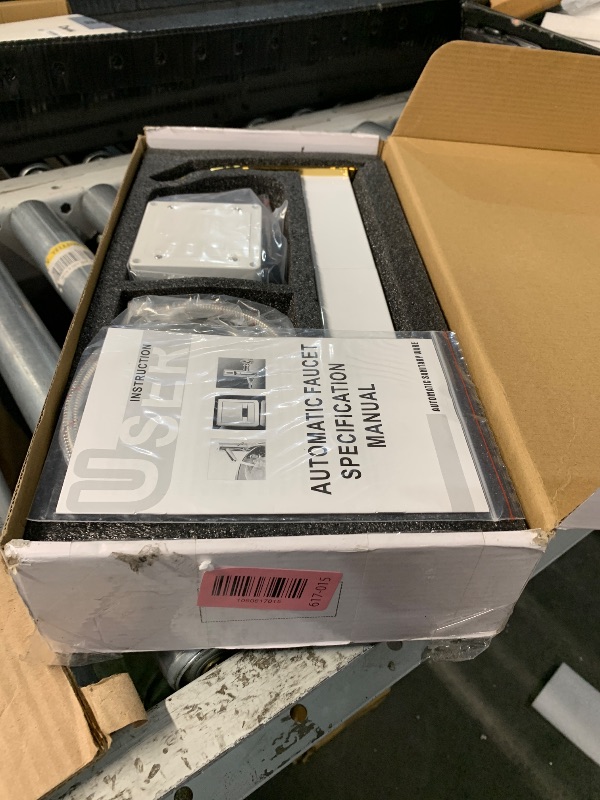 Photo 1 of ***(MISSING PARTS)***Touchless Bathroom Vessel Faucet Electronic Sensor Automatic Waterfall White Gold Bathroom Faucets Hands Free Water Saving One Hole Bowl Sink Faucet Motion Sensor Lavatory Vanity Deck Mounted