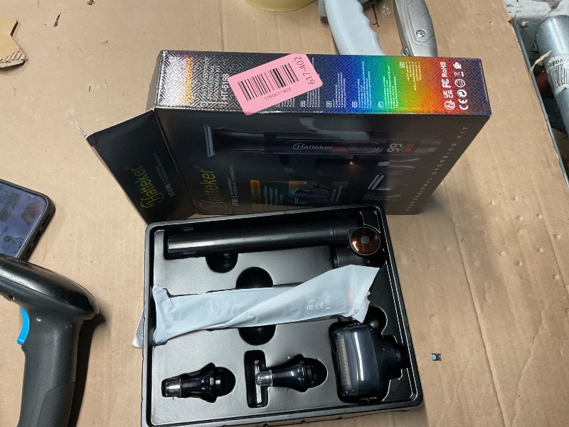 Photo 1 of ***(PARTS ONLY/ MAJOR DAMAGE/NON FUNCTIONAL)***Hatteker Upgraded Mens Electric Back Shaver Body Grooming kit Body Trimmer Facial,Arm,Chin Beard Trimmer Cordless Hair Clipper with Adjustable Extension Handel Waterproof LED Display