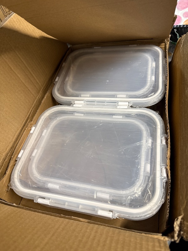 Photo 1 of [80 oz & 36 oz]Extra Large Glass Food Storage/Baking Containers Set with Lids, 2 Pack 80 oz(10 cup)&2 Pack 36 oz (4.5 cup)Airtight Glass Container,Microwave,Oven,Freezer and Dishwasher, White