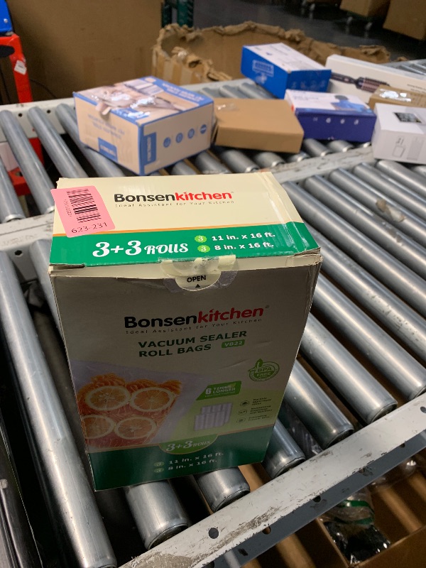 Photo 1 of [2025 Upgraded] Bonsenkitchen 3 Rolls 11" x 16' + 3 Rolls 8" x 16' Vacuum Sealer Bags for Food with a Color Box, Easy to Store, Commercial Grade, BPA Free, Great for Food Storage or Sous Vide, VB22