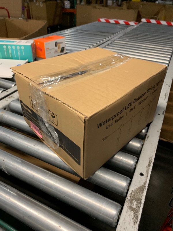 Photo 1 of (only 1 of 2 strings work) Lakumu Outdoor String Lights 96FT(48×2), Commercial Grade Heavy Duty Patio Lights with Dimmable S14 Shatterproof