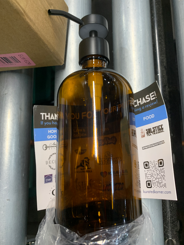 Photo 1 of (please see all images) Darware amber Glass Soap Dispensers (2-Pack, Gold Metal Pumps, 16-Ounce)