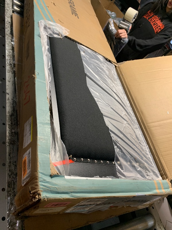 Photo 1 of *****photo stock for reference *****Catrimown Queen Bed Frame with Wood Headboard, Metal Queen Bed Frame with Strong Steel Slat Support, Heavy Duty Platform Bed, Under Bed Storage, Noise-Free, No Box Spring Needed, Easy Assembly, Black