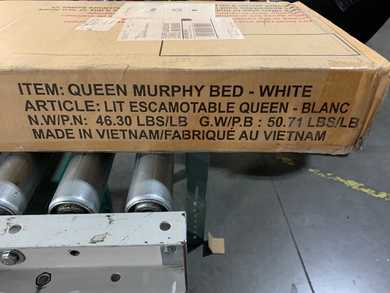 Photo 1 of ****Stock photo for reference ******Queen Size Murphy Bed with Sofa Function - Space-Saving Wall Bed, Shelves USB and Light, for Small Apartments/Studios, White