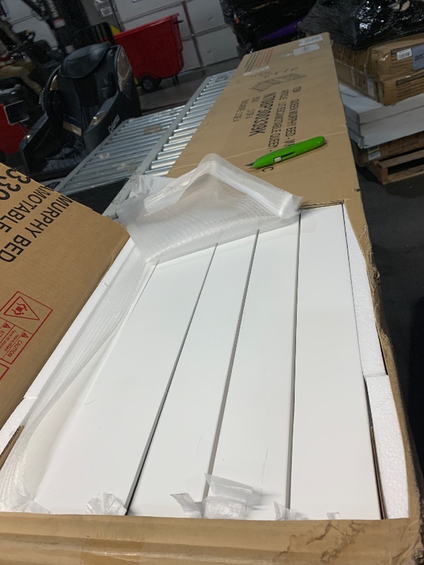 Photo 1 of ****photo stock for reference **** Queen Size Murphy Bed with Sofa Function - Space-Saving Wall Bed, Shelves USB and Light, for Small Apartments/Studios, White