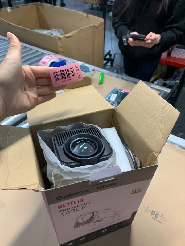 Photo 1 of [NetfIix Official/Stereo Speakers] 4K Projector with Wifi and Bluetooth, 1080P Native Mini Projector Portable, One-Click Use Built-in NetfIix/YouTube/PrimeVideo/D+, Smart Home Outdoor Projector