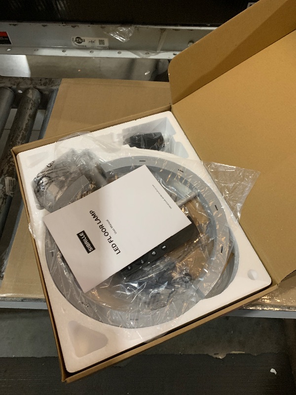 Photo 1 of ***(MISSING BACK COVER TO REMOTE)***SIBRILLE Silver Floor Lamps for Living Room, Stepless Dimmable Standing Lamp with Touch Remote Control, 22W Rotatable LED Floor Light Tall Uplighter for Bedroom Office, 69'' Modern Room Light