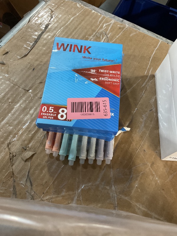 Photo 1 of (see all images) set 3 WINK Erasable Retractable Gel Pens - Twist-Write Fine Point Pen Soft Grip 0.5mm 8ct