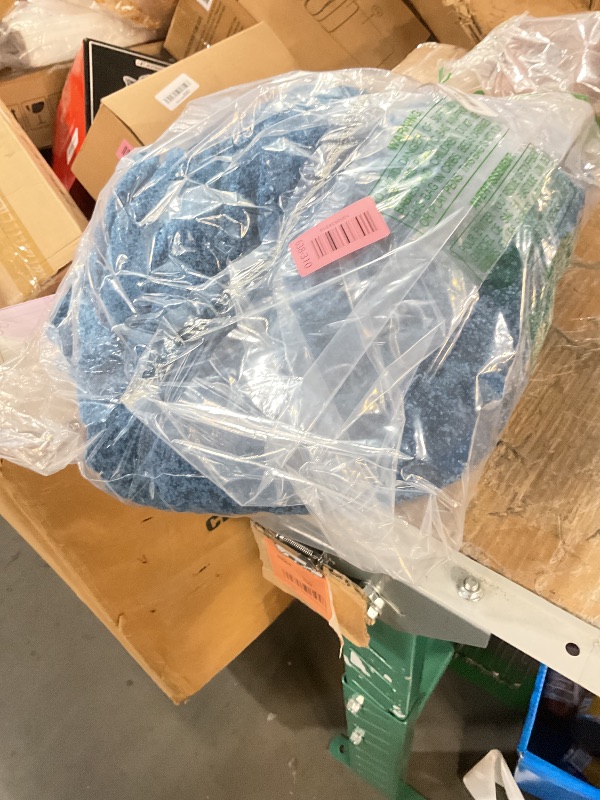 Photo 1 of (used item) Pavilia Blue Throw Blanket, Twin Size, Chenille, Knit Woven with Tassel, Decorative Textured, 60x80