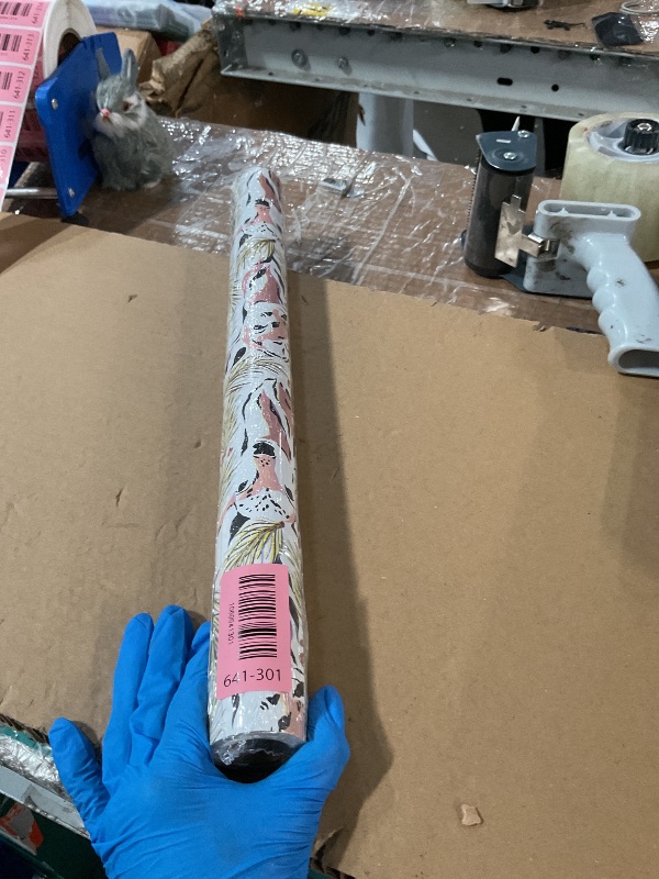 Photo 1 of ***STOCK IMAGE FOR REFERENCE***
 Reindeer Christmas Wrapping Paper - 17 Inches X 33 Feet - Watercolor Reindeer and Christmas Floral Leaves Pattern Great for Holiday