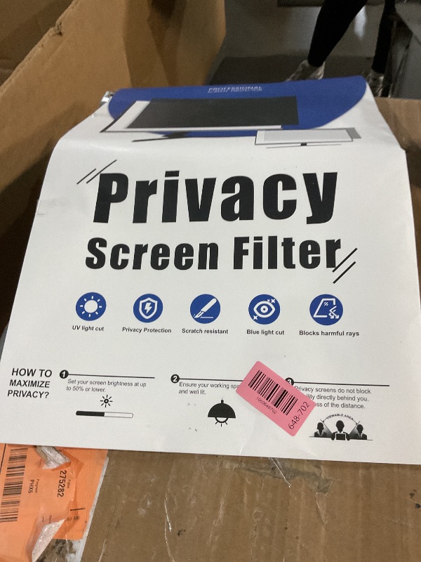 Photo 1 of [2-Pack] 24 Inch Privacy Screen for Computer Monitor 16:9 Aspect Ratio, Eye Protection Anti Blue Light Glare Shield, 24inch Removable Black Blackout Anti Spy Desktop Security Private Filter