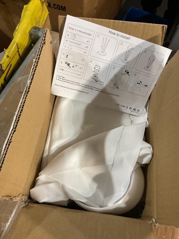 Photo 1 of [Timer] Light Up Halloween Ghost Decorations, Set of 2 DIY Spooky Ghosts Crafts, Scary Ghost for Halloween Decor Indoor Home Mantel Shelf & Tabletop Decor