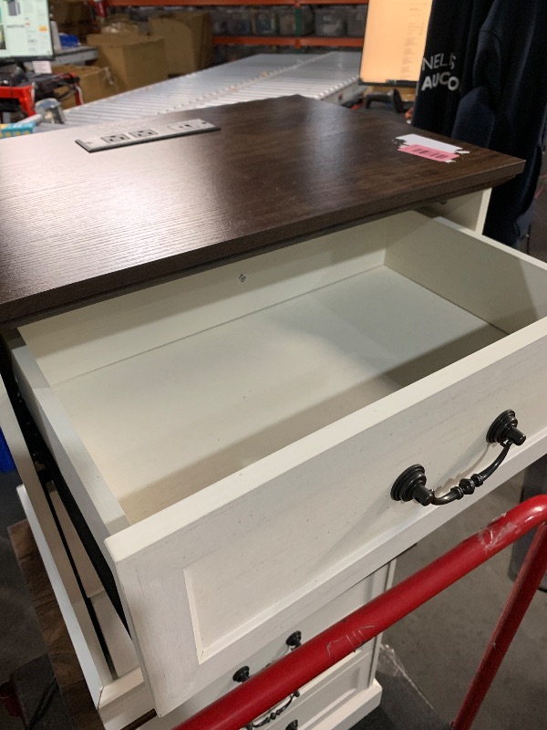 Photo 1 of (see images) Huuger Nightstand with Charging Station, 3 Drawer Night Stand Set of 2, 22 Inch Wider Side Table with Storage