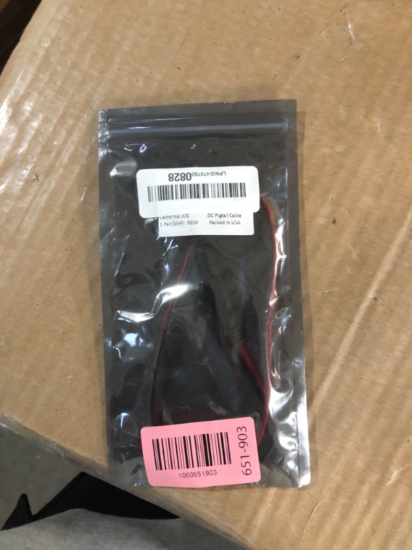 Photo 1 of (Real 18AWG) 1 Pairs 12V 5A DC Power Pigtail Barrel Plug Connector Cable, 2.1mm x 5.5mm Male Female DC Pigtail Connectors for CCTV Security Camera and 12V Power Supply Adapter (1 Male+1 Female)