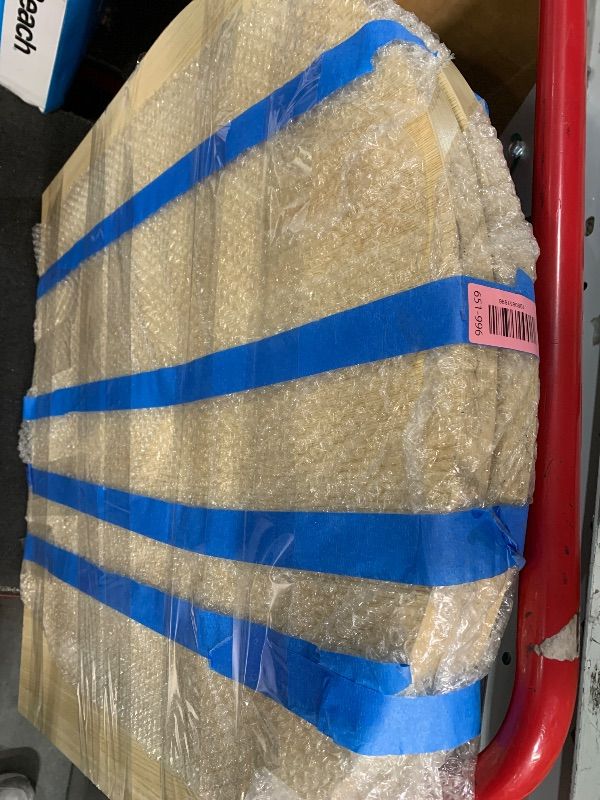 Photo 1 of ******MISSING TABLE LEGS******Ball & Cast 59.06"-90.55" Extendable Dining Table for 4-6,Modern Kitchen Oval Dinner Table with Removable Leaves Space Saving,Dining Room Table with Wood Strip Base for Kitchen Living Room,Oak